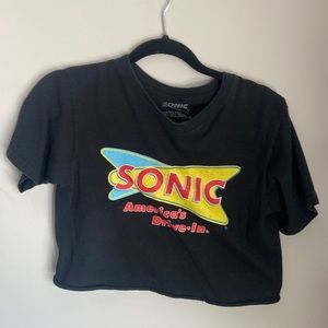 Sonic black crop top